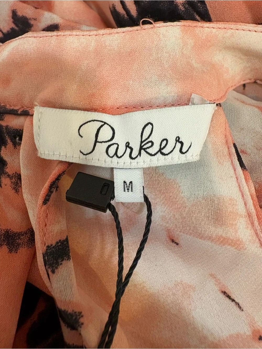 Parker Silk Kita Dress in Camo Pompano.  Size M